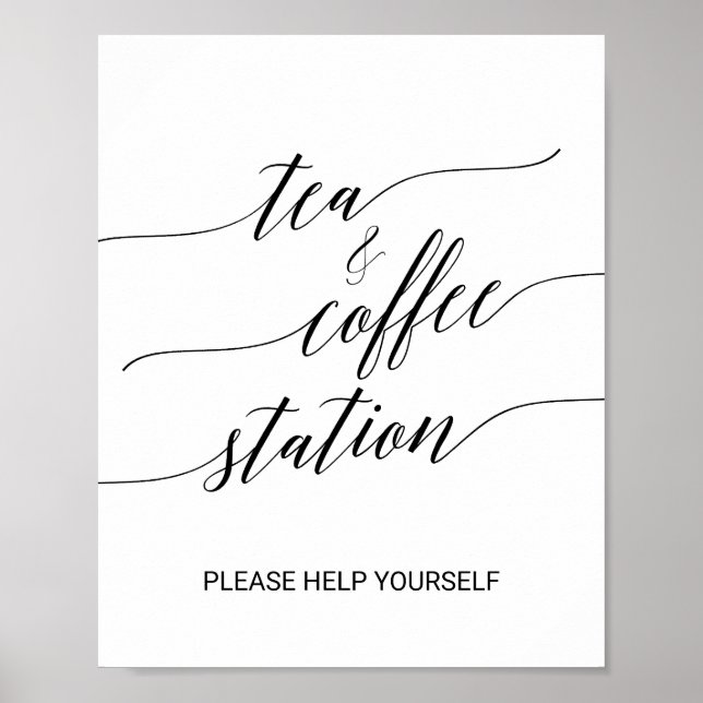 Affiche Panneau élégant de thé et café en calligraphie noi (Devant)