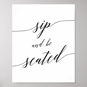 Affiche Panneau Élégant en Calligraphie Noire 'Sipez et As