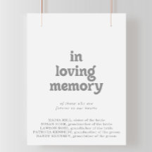 Panneau élégant Formel Minimal In Loving Memory