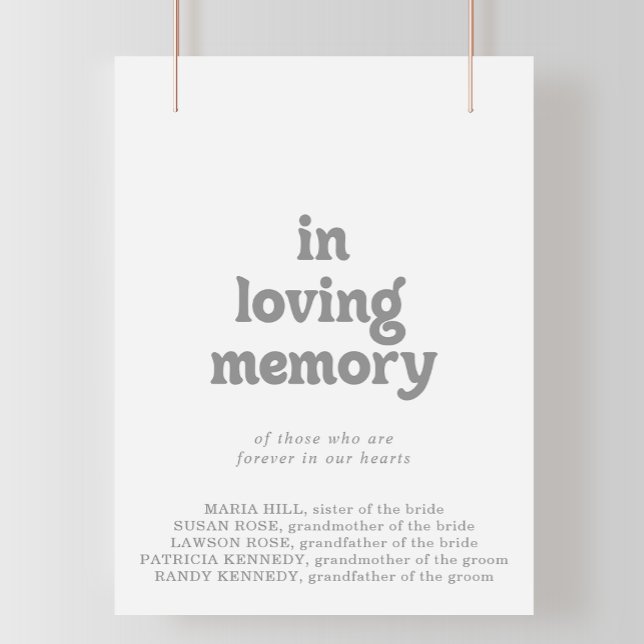 Affiche Panneau élégant Formel Minimal In Loving Memory (Créateur téléchargé)