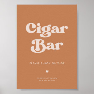 Affiche Panneau élégant rétro Brown sucre Mariage Cigar Ba