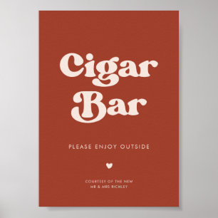 Affiche Panneau élégant rétro Mariage en terre cuite Cigar