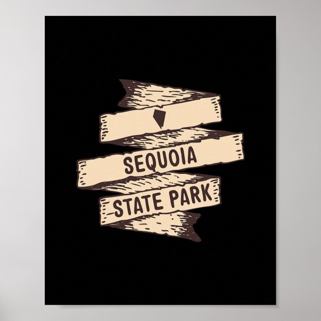 Affiche Panneau en bois du parc d'État de Sequoia Nevada N (Devant)