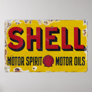 Affiche Panneau Enamel Vintage Old Shell.