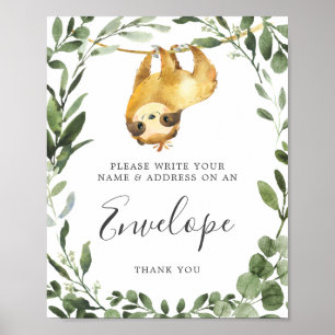 Affiche Panneau Enveloppe Adresse du Baby shower du connec