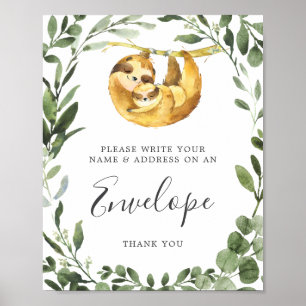 Affiche Panneau Enveloppe Adresse du Baby shower du connec