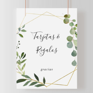 Affiche Panneau espagnol vert tropical Tarjetas et Regalos