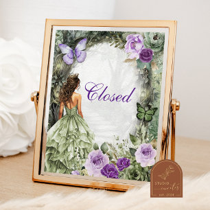 Affiche Panneau Fermé Forêt Enchantée Purple Sage