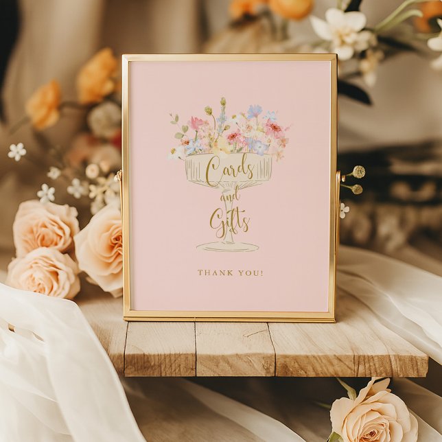 Affiche Panneau Fête des mariées et cadeaux Champagne rose (Créateur téléchargé)