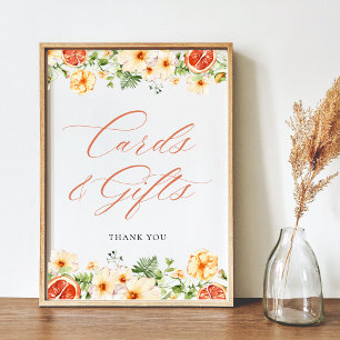 Affiche Panneau Fête des mariées florale Citrus et cadeaux