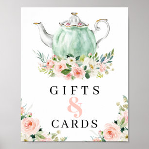Affiche Panneau Fête des mariées Tea Party Cadeaux Et Cart