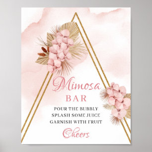 Affiche Panneau Feuilles de palmier séché Flush Mimosa Bar