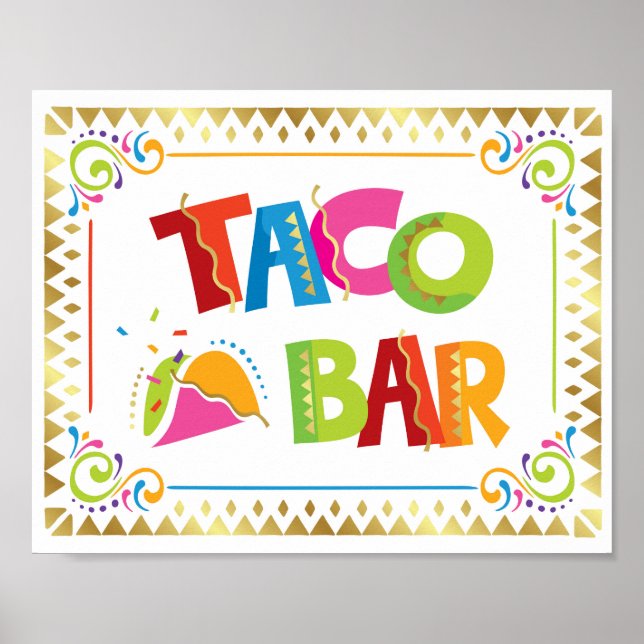 Affiche Panneau Fiesta BAR TACO Imprimer (Devant)