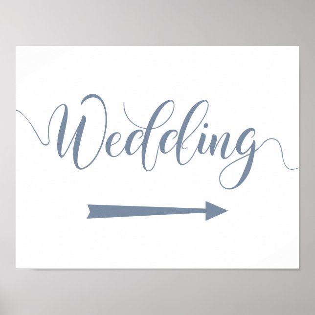 Affiche Panneau fléché Mariage bleu foncé (Devant)