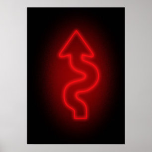 Affiche Panneau fléché néon
