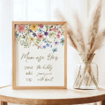 Affiche Panneau fleur sauvage Baby In Bloom Baby shower Mo<br><div class="desc">🌼 Fleur sauvage personnalisé Baby in Bloom Baby shower Momosa Sign, conçu pour asperger un soupçon de fantaisie et tout un charme à votre journée spéciale. 🌸 Célébrez la beauté des nouveaux débuts avec le Fleur sauvage Baby In Bloom Baby shower Diaper Sign - parce que chaque bébé mérite une...</div>