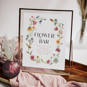 Affiche Panneau fleur sauvage Boho Fête des mariées