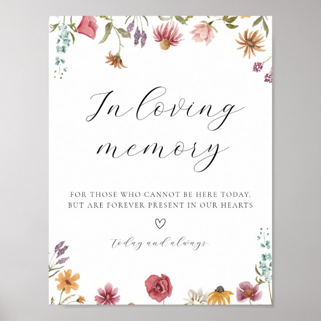 Affiche Panneau Fleur Sauvage En Mémoire Affectueuse (Devant)