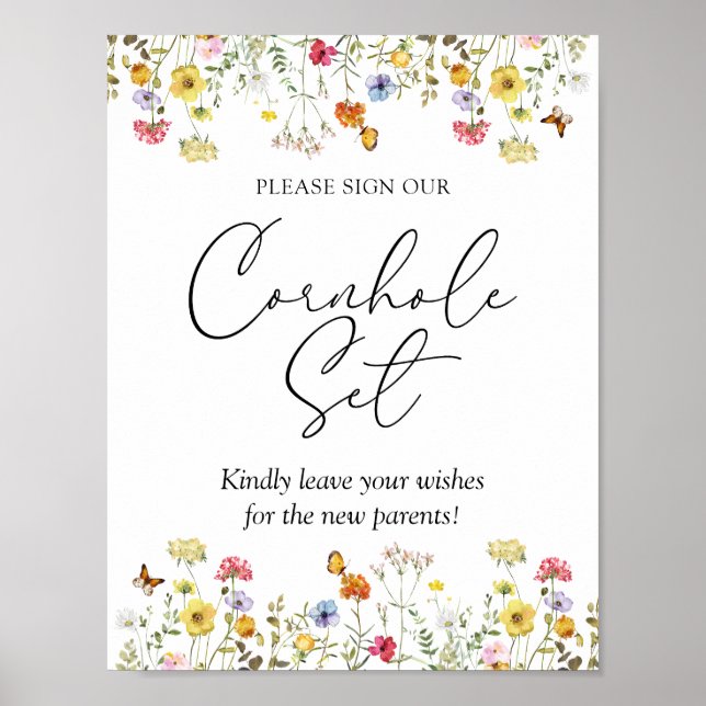 Affiche Panneau fleur sauvage Notre Baby shower Ensemble d (Devant)