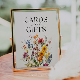Affiche Panneau Fleur sauvage Pressé Fleurs Cartes et Cade