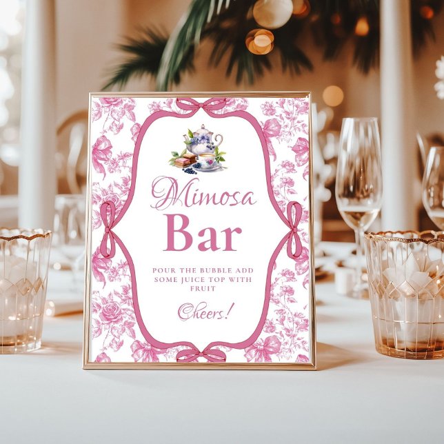 Affiche Panneau Fleur sauvage Tea Party Mimosa Bar (Créateur téléchargé)