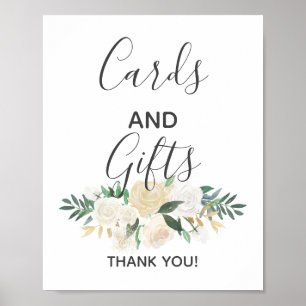 Affiche Panneau Fleurs baby showers Cartes et cadeaux