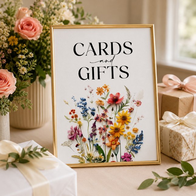 Affiche Panneau Fleurs Séchées Fleurs Sauvages Cartes et C (Créateur téléchargé)