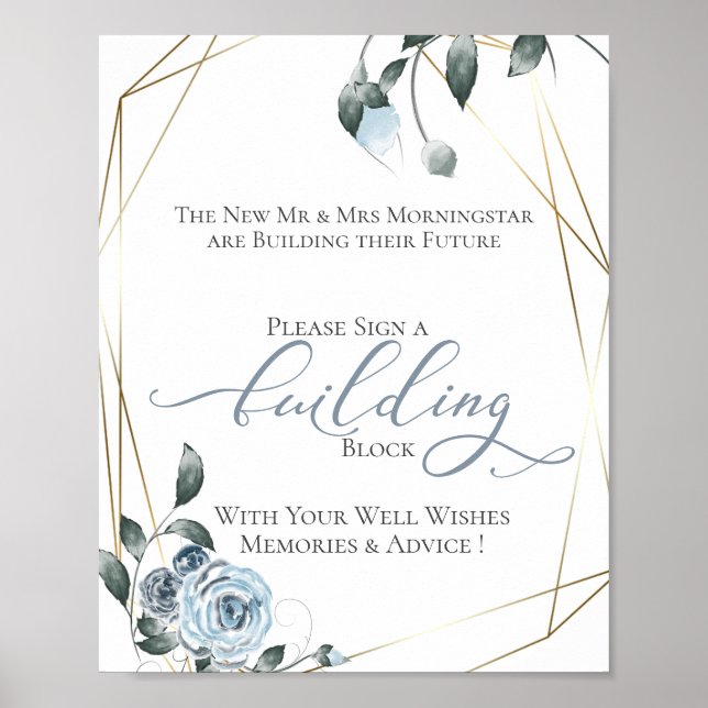 Affiche Panneau Floral bleu Dusty de l'immeuble d'hôtes (Devant)