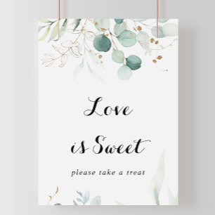 Affiche Panneau Floral Doré Eucalyptus Rustique L'amour Es
