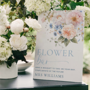 Affiche Panneau Hargrove Bleu Floral