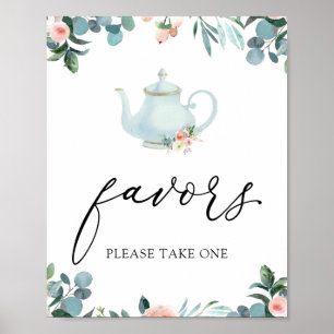 Affiche Panneau Heure pour Tea Favors