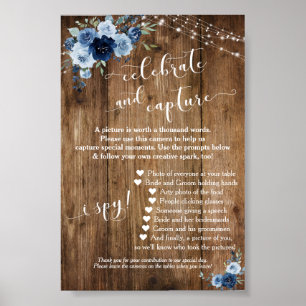 Affiche Panneau Instructions pour la caméra jetable en ble