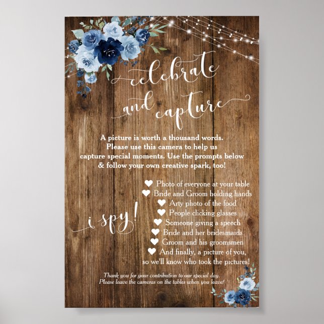 Affiche Panneau Instructions pour la caméra jetable en ble (Devant)