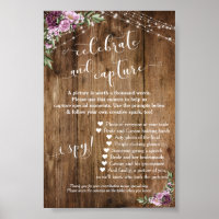 Panneau Instructions pour la caméra jetable floral