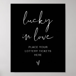 Affiche Panneau JOVI Edgy Black Modern Chanceux en Amour
