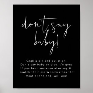 Affiche Panneau JOVI Edgy Black Modern Ne dites pas bébé
