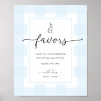 Panneau lapin En vichy bleu En vichy Faveurs