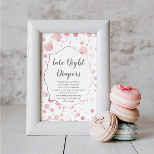 Affiche Panneau "Late Night Diapers", Douche bébé doux