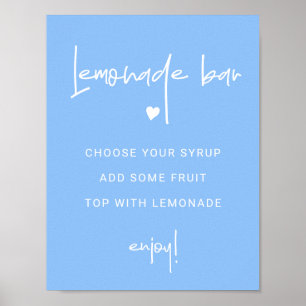 Affiche Panneau Lemonade Bar Pour Modèle Bleu Fête Douche