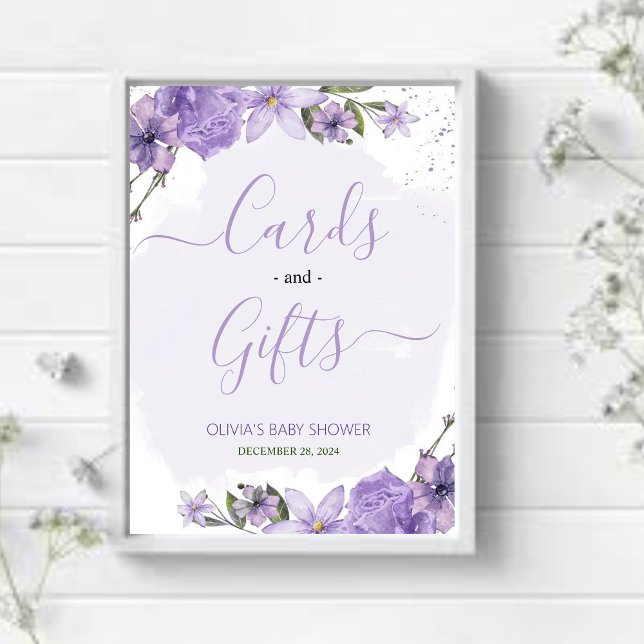 Affiche Panneau Lilac Lavender Cartes et Cadeaux (Créateur téléchargé)