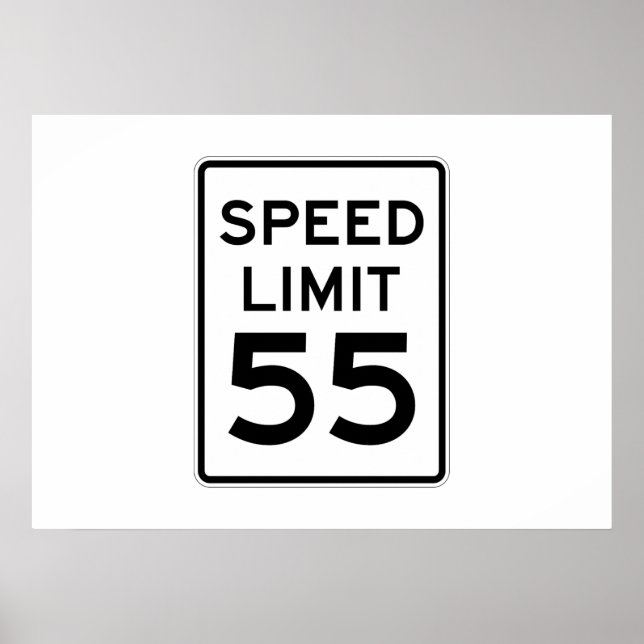 Affiche Panneau Limite de vitesse 55 MPH (Devant)