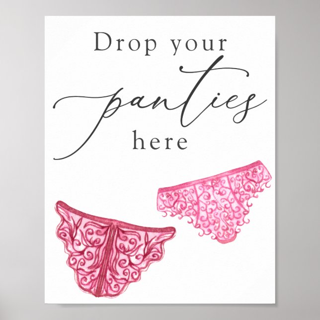 Affiche Panneau Lingerie Shower Déposez vos culottes ici (Devant)