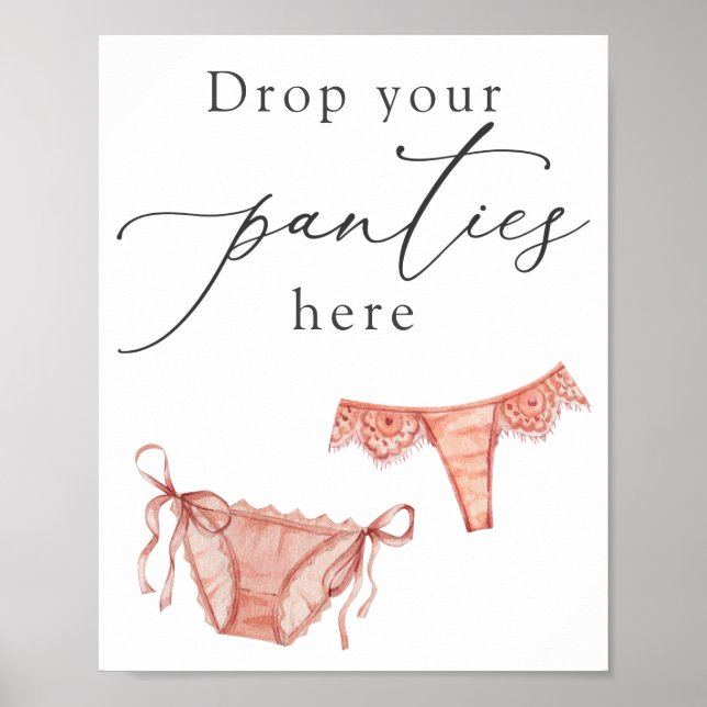 Affiche Panneau Lingerie Shower Enlevez Votre Culotte Ici (Devant)