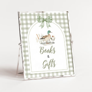 Affiche Panneau Livres et Cadeaux Canard Mallard Gingham p