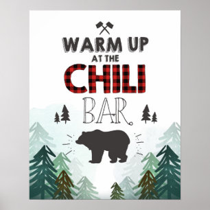 Affiche Panneau Lumberjack Wild One Forest Trees Chili Bar