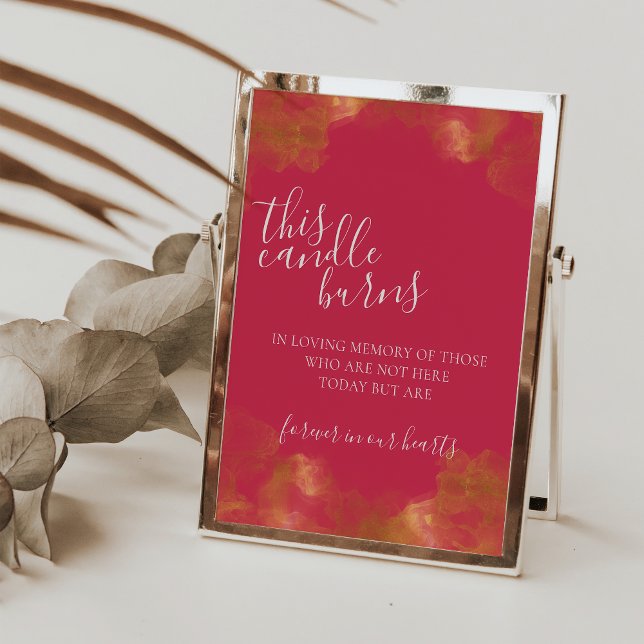 Affiche Panneau Magenta Cette bougie brûle en souvenir (Créateur téléchargé)