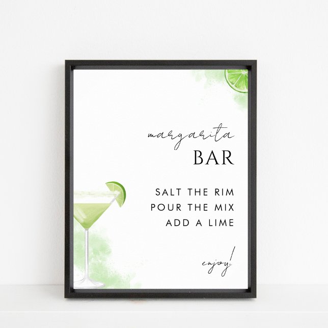 Affiche Panneau Margarita Bar Lime Mariage ou Fête des mar (Créateur téléchargé)