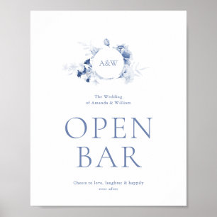 Affiche Panneau Mariage à barre ouverte bleu foncé