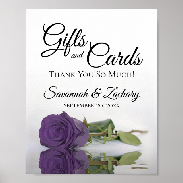 Affiche Panneau Mariage Amethyst Purple Rose Cadeaux et Ca (Devant)
