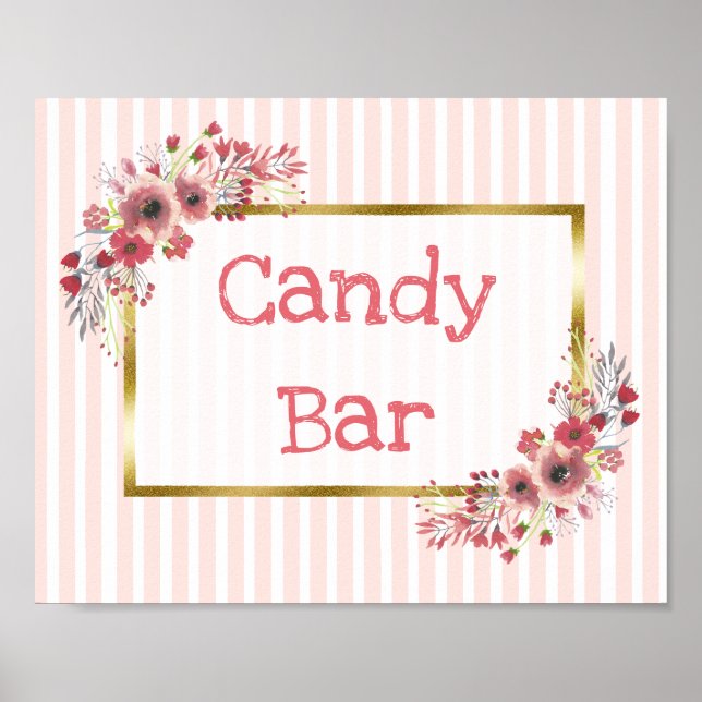 Affiche Panneau mariage Barre de bonbons Chalkboard Look (Devant)